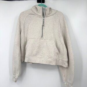 Lululemon Scuba Oversized Half-Zip Hoodie ivory tan cream woman’s size XL
